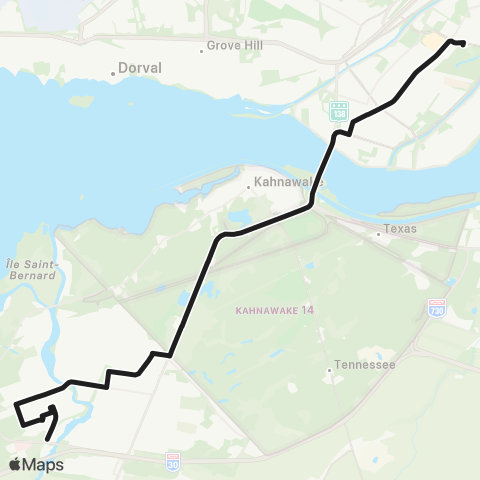 exo Sud-Ouest Châteauguay - Montréal map