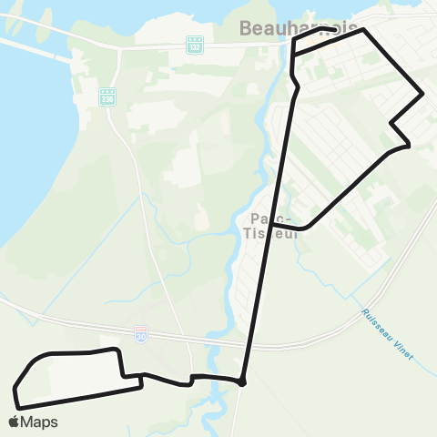 exo Sud-Ouest Taxi Collectif - Beauharnois map