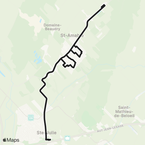 exo Sorel-Varennes Saint-Amable - Sainte-Julie map