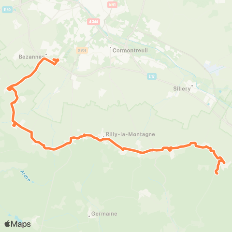 Grand Reims Mobilités Grand R - Gare Champagne TGV <> Faux de Verzy map