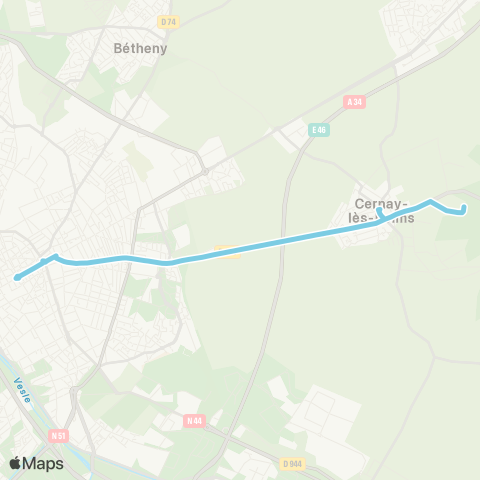 Grand Reims Mobilités Odile Madelin <> Royale map