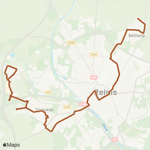 Grand Reims Mobilités Champéa / Croix Blanche <> la Couturelle map