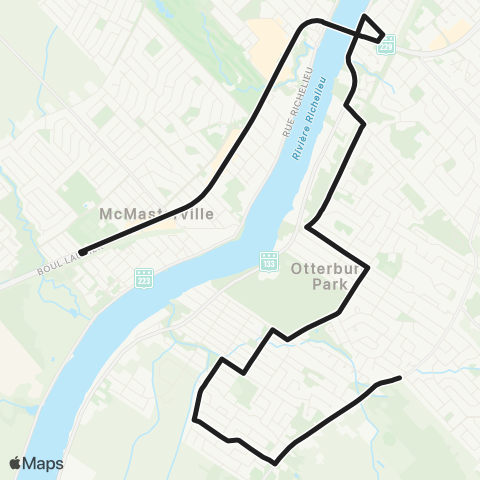 exo Vallée-du-Richelieu Otterburn Park map