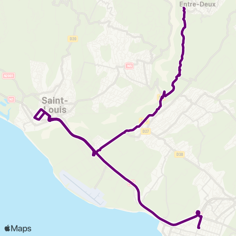 Car Jaune St-Pierre / Entre-Deux map