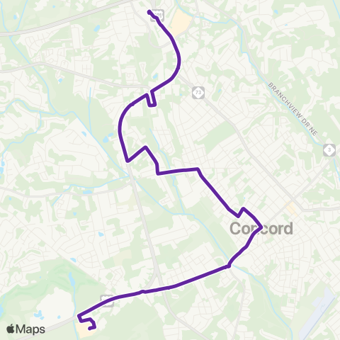 Rider Transit Purple Route map