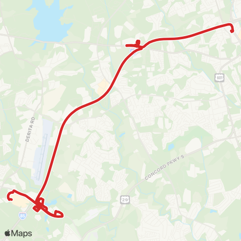 Rider Transit Red Route map