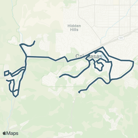 City of Calabasas Line 1 map