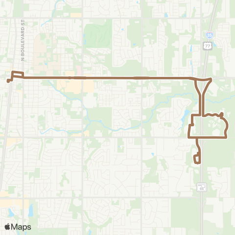 Citylink Edmond 2nd St. - I-35 - Mercy/Integris map