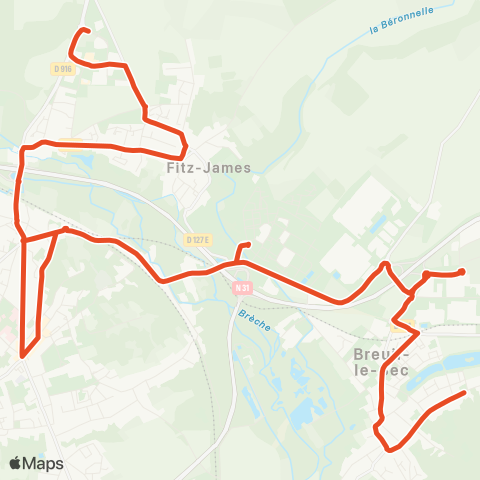 Le Bus Fitz-James - Gare SNCF - Breuil-le-Sec map
