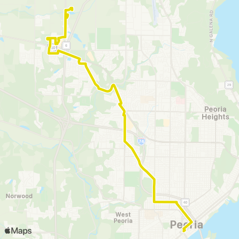 CityLink Northwest Peoria map