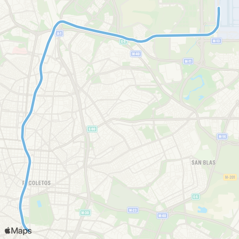 Cercanías Príncipe Pío ↔ Aeropuerto T4 map