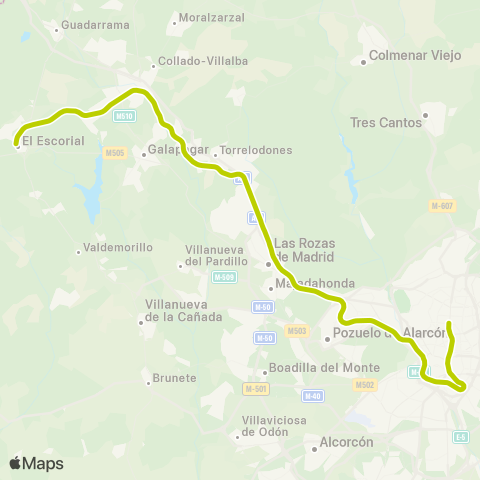 Cercanías Villalba ↔ Aeropuerto T4 map