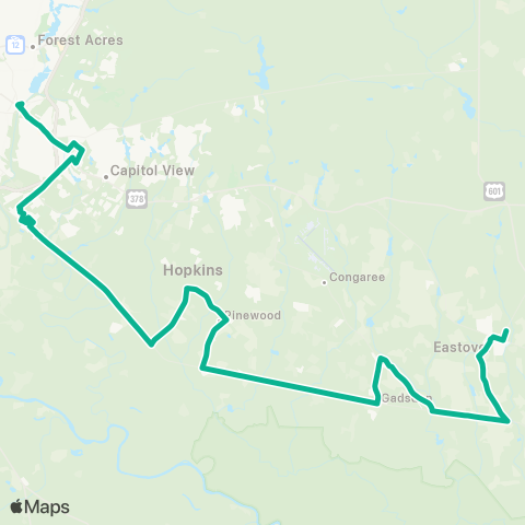 The Comet Eastover / Gadsden map
