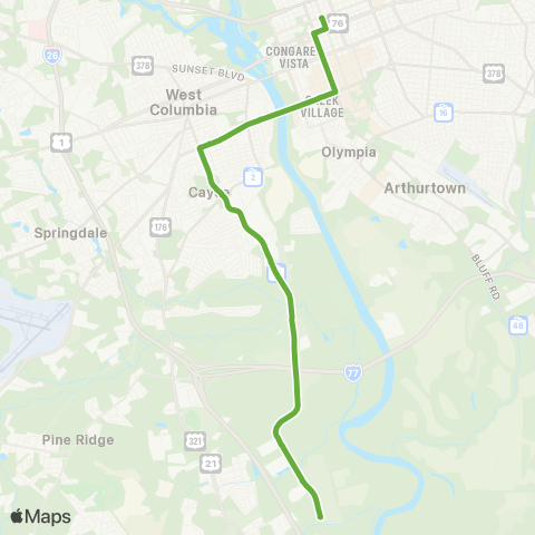The Comet 12th Street Extension Express map