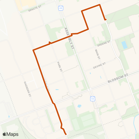 USC Transit Greek Village Lunch Express map