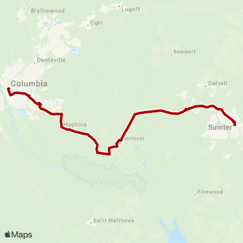 The Comet Lower Richland Express map