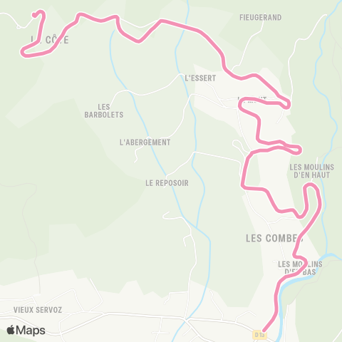 Chamonix Mobilité Servoz La Côte / Chamonix-Mont-Blanc Sud map