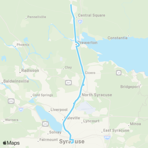 Centro Syracuse North Syracuse - Central Square map