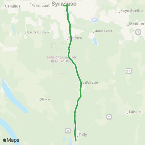 Centro Syracuse Lafayette - Tully map