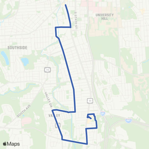 Centro Syracuse Midland Ave - Valley Dr map