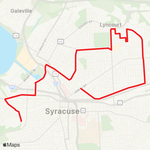 Syracuse School Routes Wilbur Ave map