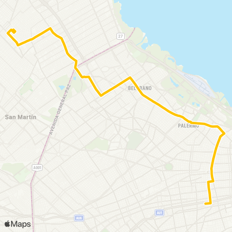 Ciudad de Buenos Aires Azul S.A. de Transporte Automotor map