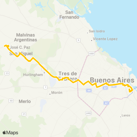 Ciudad de Buenos Aires Linea 213 S.A. de Transporte map