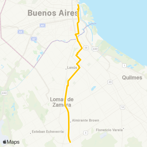 Ciudad de Buenos Aires San Vicente S.A. de Transportes map