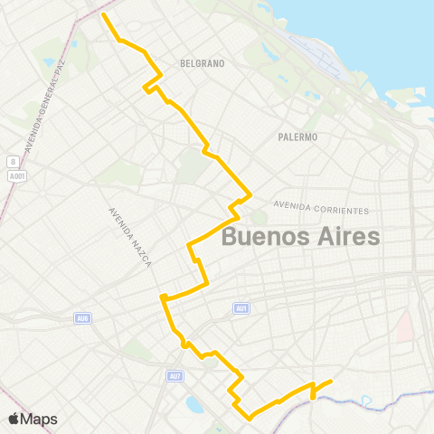 Ciudad de Buenos Aires Transportes Lope de Vega S.A.C.I. map