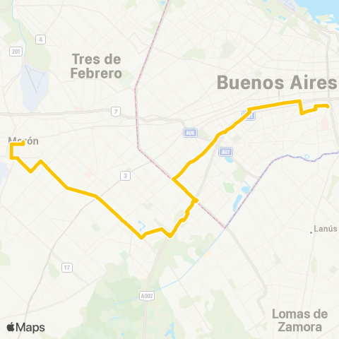 Ciudad de Buenos Aires Bus del Oeste S.A. map