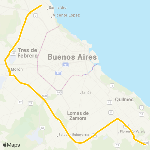 Provincia de Buenos Aires Transporte Automotores la Plata Sa map