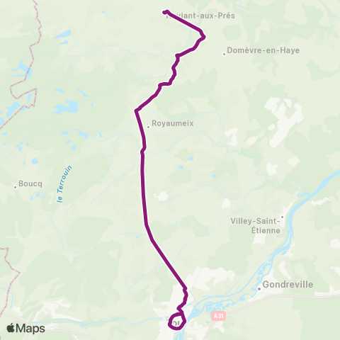 Colibri Manonville - Gare Routiere / Valcourt - Ansauville map