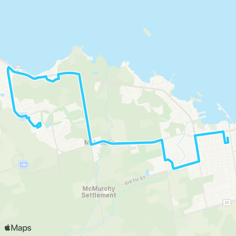 Colltrans Blue Mountain Transit Link map
