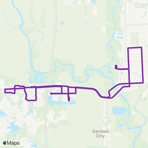 ColumBUS Transit Purple map