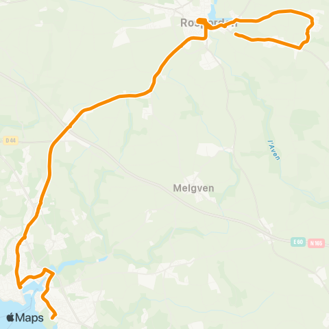 Coralie Concarneau - Rosporden map