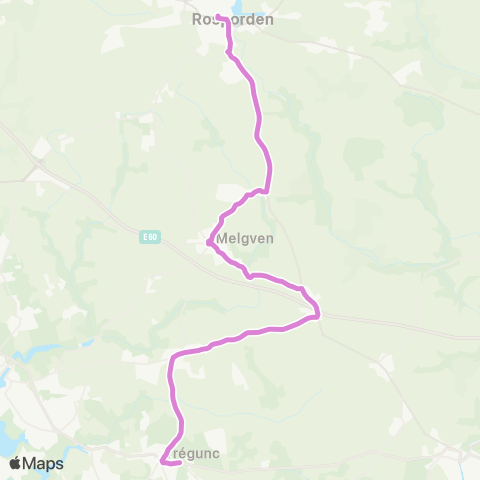 Coralie Trégunc - Rosporden map