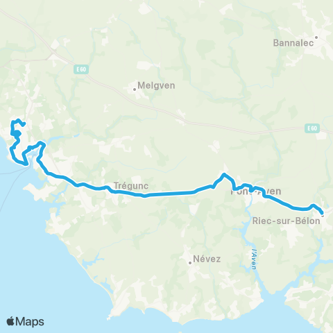 Coralie Maison blanche - Ctre - le Porzou - Trégunc map