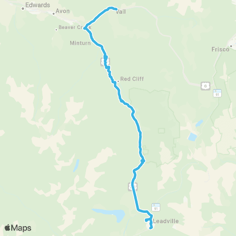 Core Transit Sfchmx to Leadville map