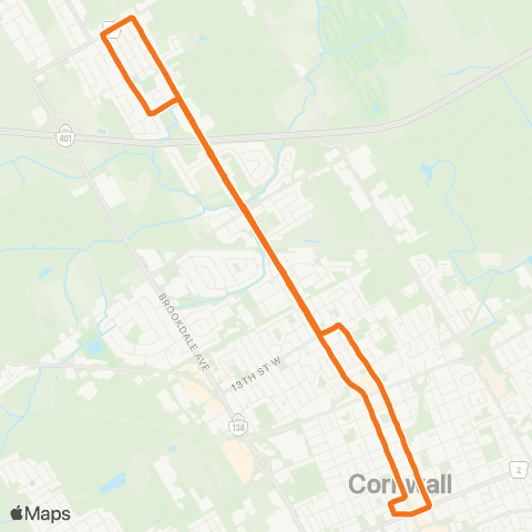 Cornwall Transit Pitt map