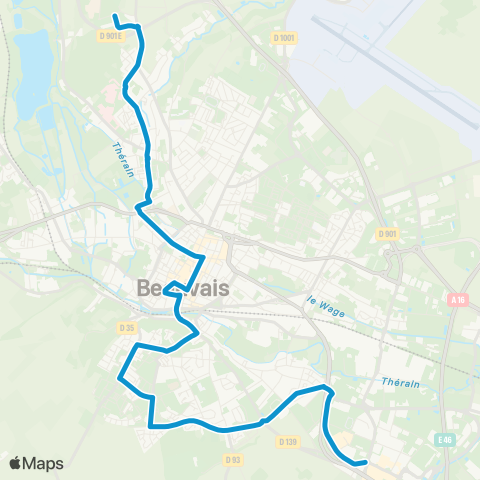 Corolis - Réseau urbain Campus Unilasalle / Hôpital - Délie map