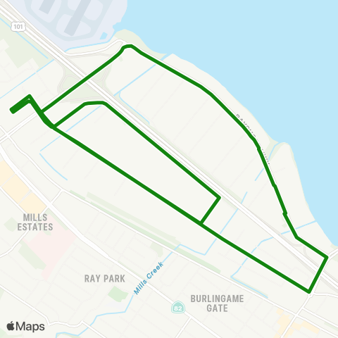 Commute.org Burlingame Bayside map