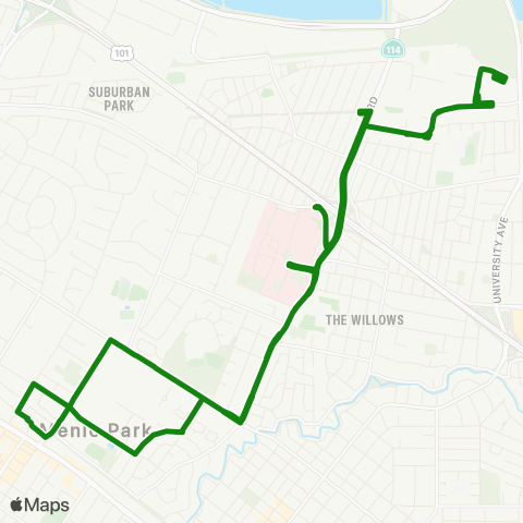 Commute.org Willow Road map