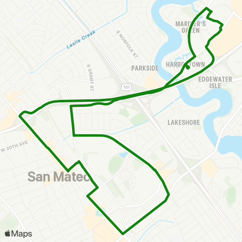 Commute.org Hillsdale Caltrain Commuter map