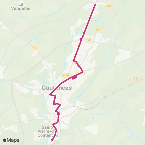 Cosibus Monthuchon Salle des fêtes <> St-Pierre-de-Coutances Complexe St-Pierre map