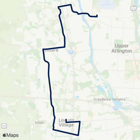 COTA Hilliard Rome map