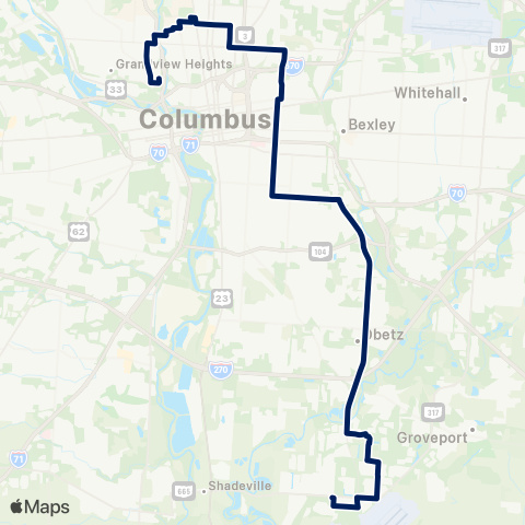 COTA OSU-Rickenbacker map