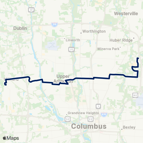 COTA North Broadway map