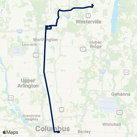 COTA Polaris Pkwy / North High map