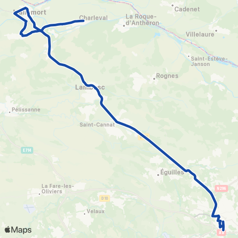 Pays d'Aix Mobilité Charleval - Aix en Pce map