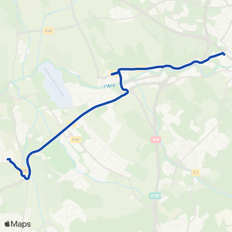Pays d'Aix Mobilité Navette Nativité Beauvalle - Duranne map